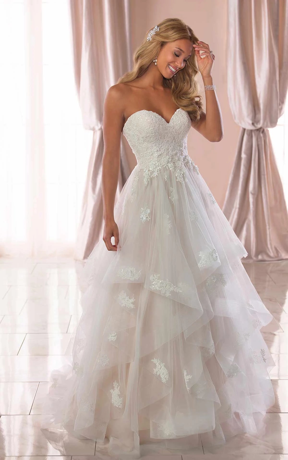 6765 - Whimsical Ballgown Wedding Dress with Horsehair Trim