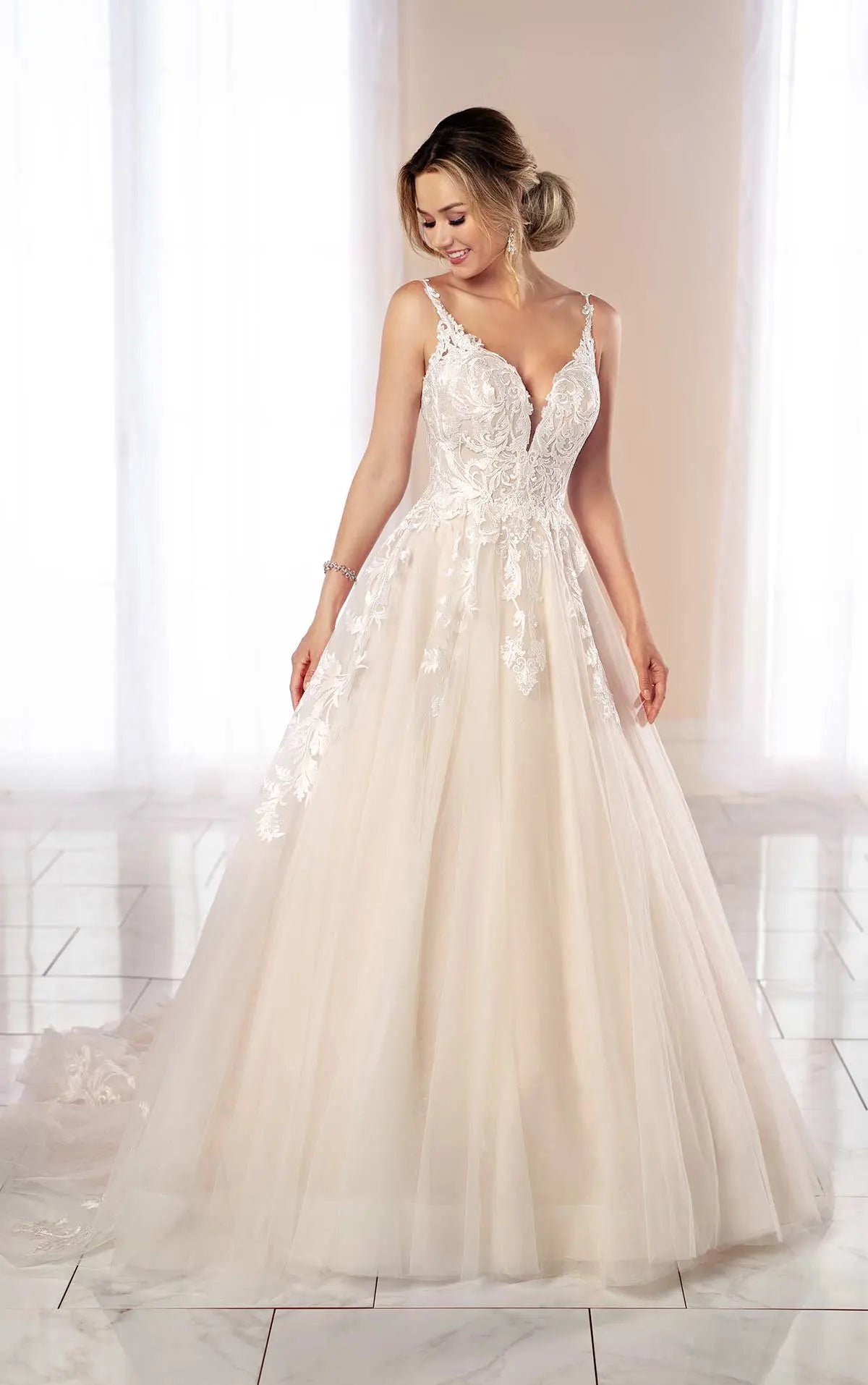 6993 - Extravagant Lace Ballgown with Floral Detailing