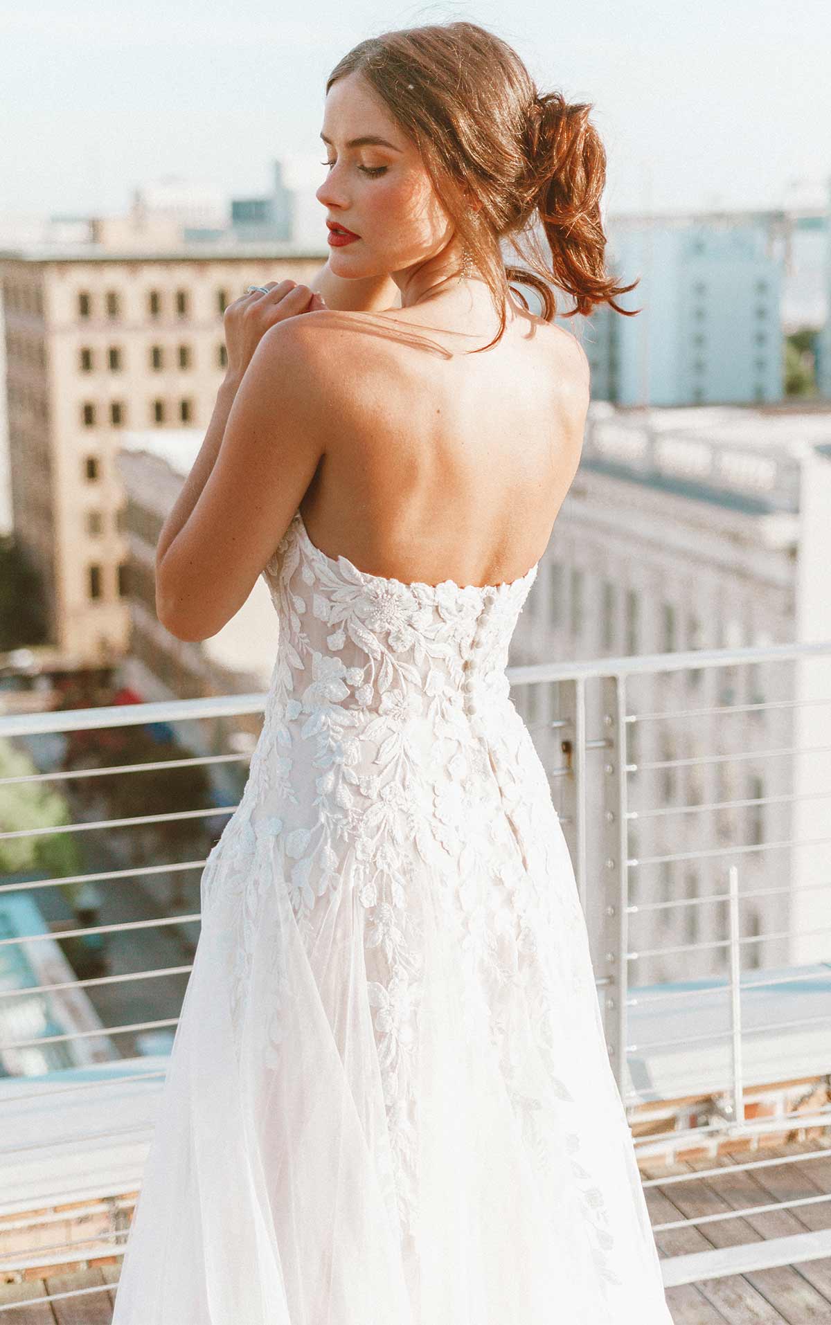 Feminine Sheer Lace Wedding Gown