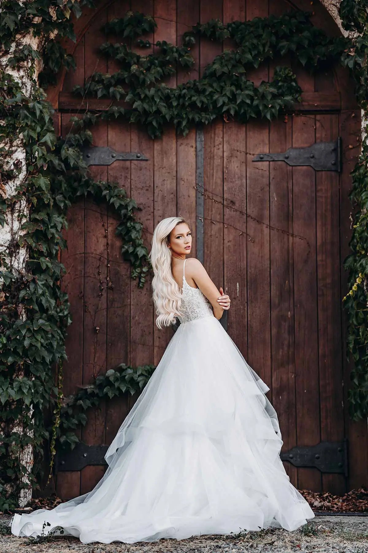 7424 - Modern Ballerina Wedding Dress With Beaded Bodice