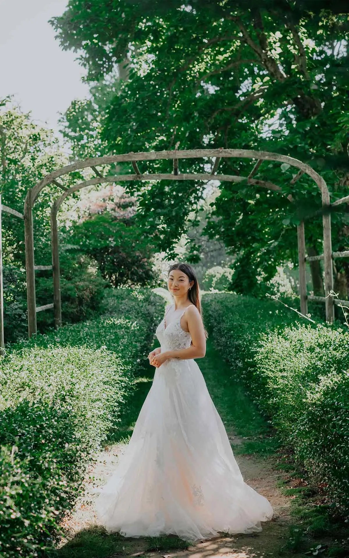 Romantic A-Line Wedding Dress with Lace Straps